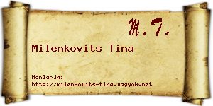 Milenkovits Tina névjegykártya